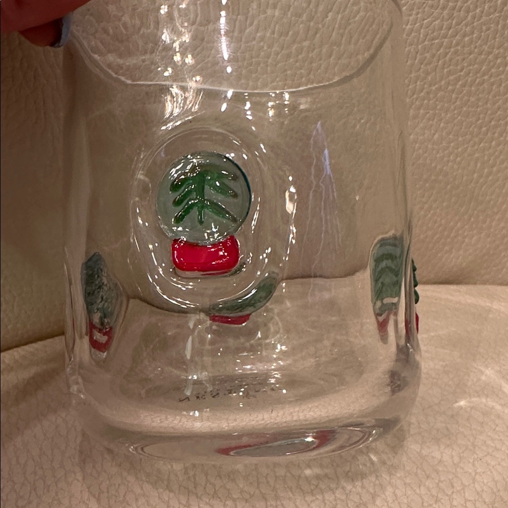 Anthropologie Festive Icon Juice Glass Christmas Holiday Snow globe  NWT - Picture 3 of 8